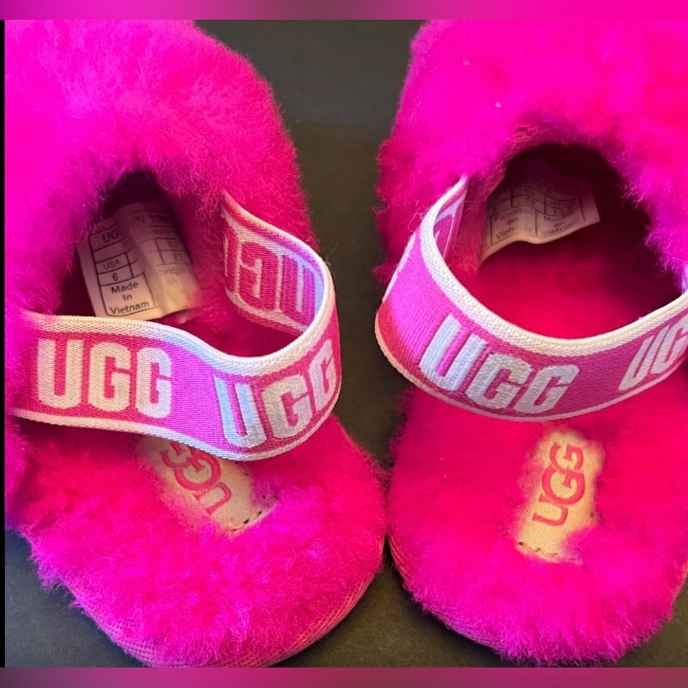 UGG Fluff Yeah Toddler Slippers Size 6 Pink - Picture 5 of 6